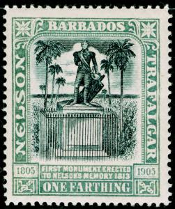 BARBADOS SG145, 1/4d black & grey, M MINT. Cat £13. WMK CC. 