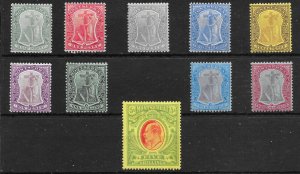 MONTSERRAT SG35/47 1908-14 DEFINITIVE SET MTD MINT