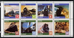 Staffa 1978 Paintings of Steam Locos perf  set of 8 value...