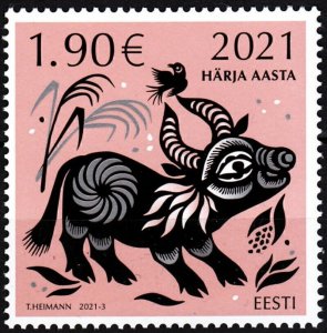 ESTONIA 2021-03 Chinese New Year of the Ox. Lunar Calendar, MNH