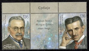 2009 - SERBIA 2023 - Nikola Tesla - Mihajlo Pupin - Our Geniuses - MNH Set+Label