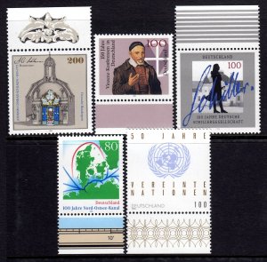 Germany 1995 Mint MNH Accumulation SC 1891,1892,1893,1898,1899