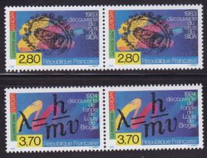 France 1994 Europa (2) Discoveries AIDES Virus Wave Properties Science/Med VF/NH