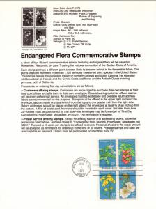 US SP468 Endangered Flora 1786a Souvenir Page FDC