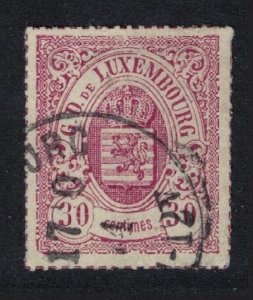 Luxembourg State Arms 30c Rouletted perf 1871 Canc SG#13 MI#21