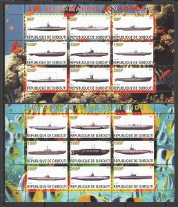 A1317 2011 Transport Ships Submarines Fishes Marine Life 2Kb Mnh