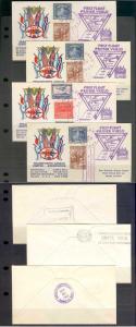 EL SALVADOR 1943 FOUR FF COVERS TO MANAGUA, TEGUCIGALPA, MIAMI+ Muller 63-66 