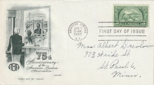 US 987 (Me-5) 3c American Bankers Assoc single on FDC Artmaster Cachet ECV $7.50