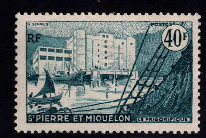 St. Pierre Miquuelon Scott 349  MH* top value in 1955 set