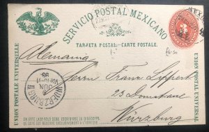 1893 Mexico City Mexico Stationery Postcard Cover To Wuerzburg Germany