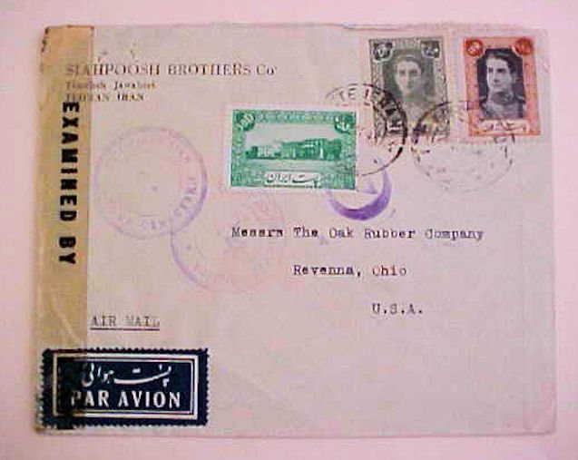 IRAN  3 DIFF. CENSORS , 2 RUSSIA APRIL 1945 B/S IRAQ TO USA