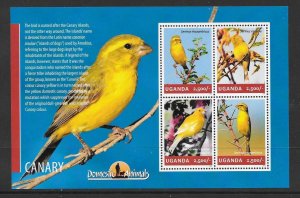 UGANDA 2014 CANARIES (1) M/S MNH