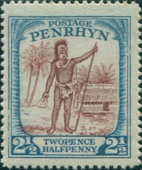 Cook Islands Penrhyn 1927 SG40 2½d Rarotongan Chief MLH                