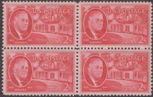 Scott # 931 - US Block Of 4 - F.D.R. Warm Springs, GA. - MNH - 1945