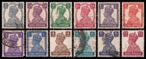 India Scott 168-171, 172A, 173-179 (1941-43) Used F C