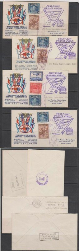 EL SALVADOR 1943 FOUR FF COVERS by TACA Muller 63-66 VF 