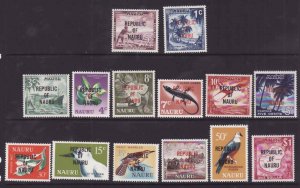 Nauru-Sc#72-85- id9-unused VLH set-Maps-Birds-1966-