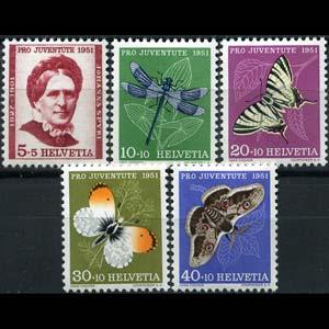 SWITZERLAND 1951 - Scott# B207-11 Insects Set of 5 NH