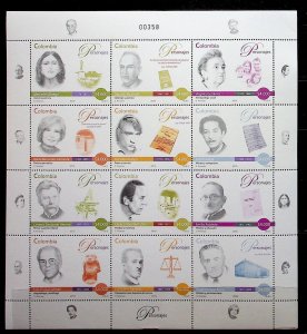 COLOMBIA Sc 1328 NH MINISHEET OF 2010 - FAMOUS PEOPLE - (CT5)