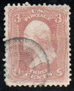 US #65 VF target cancel, well centered, nice stamp