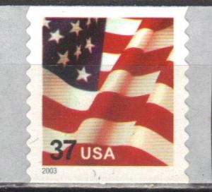 #3632A,  Single, Waving Flag MNH, PSA, .37 Cent (2003)