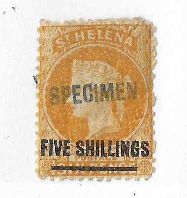 St Helena Sc #24  5shillings  Specimen OG FVF