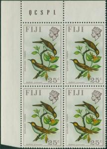 Fiji 1971 SG445 25c Yellow-faced Honeyeater corner block MNH