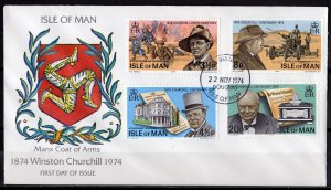 Isle of Man 1974 Sir Winston Churchill (4) Special Limited Edition FDC