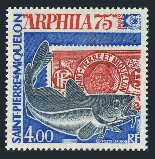 St.Pierre & Miquelon C57,MNH. ARPHILA-1975.Fish. 