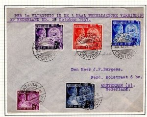 DUTCH EAST INDIES Air Mail FIRST FLIGHT COVER Batavia Amsterdam 1937 FFC DL37