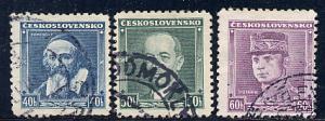 Czechoslovakia Scott # 215 - 217, used