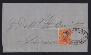 Mexico 1883 10c. orange Victoria Dist. (4'/82) Overprint Cover Villagran Linares