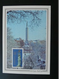 architecture Riga statue of Liberty maximum card Latvia 73495