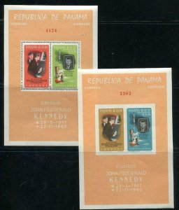 Panama 1965 2 Souvenir Sheets + Stamps  Perf and Imperf J.F.Kennedy 6655