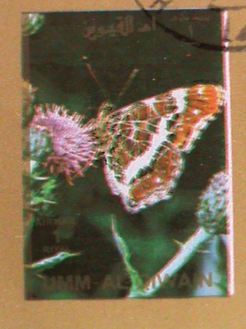 ​UMM AL QIWAIN STAMP-1973- LOVELY BUTTERFLIES  CTO-MNH STAMP SHEET -RARE