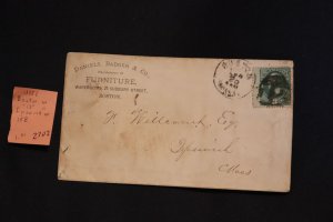US 158 on cover Boston 12 to Ipswich MA (#2702)
