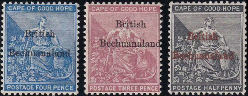 Bechuanaland 1885-1887 SC 1,3-4 MLH Set 