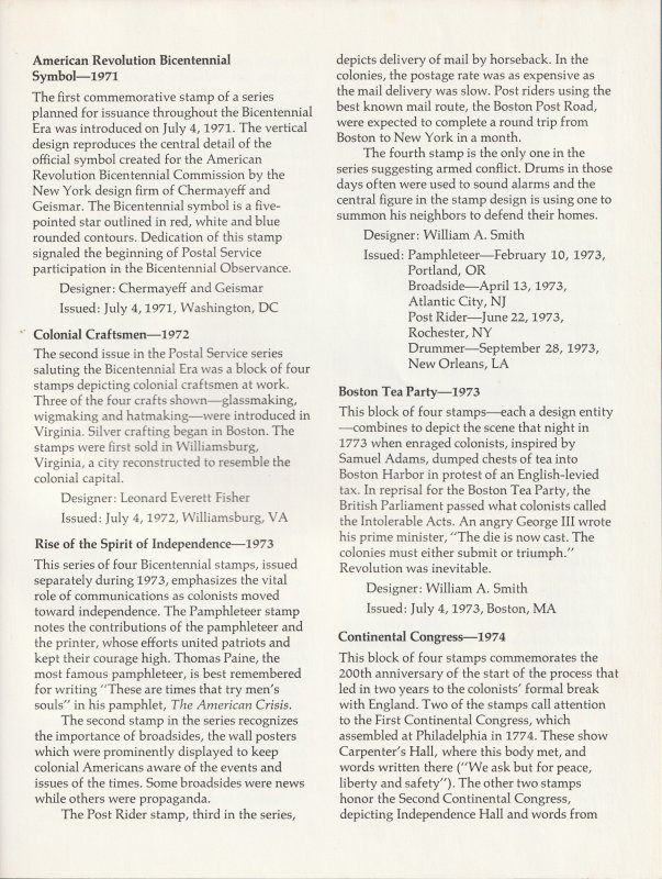 USPS 1976 Bicentennial Commemorative Book with Mounted Stamps
