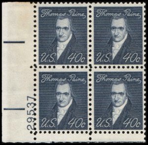 US #1292a PAINE MNH LL PLATE BLOCK #29537