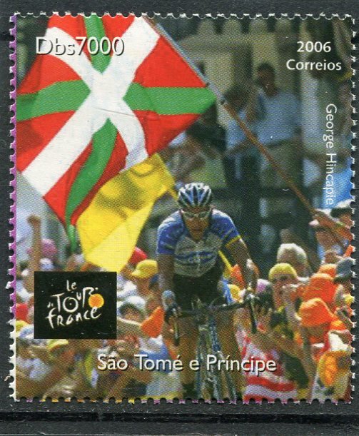 Sao Tome & Principe 2006 CYCLING Tour de France 1 value Perforated Mint (NH)