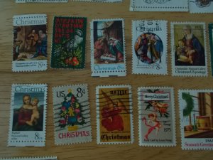 LARGE LOT USED CHRISTMAS STAMPS