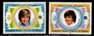 Comoro Islands Scott 546-547 MNH** 1982 Princess Diana set