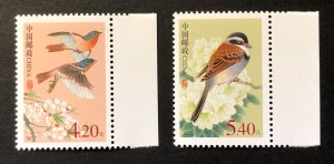 China stamps 2002 R31-2  Birds 普31-2 中国鸟 Set of 2 MNH stamps