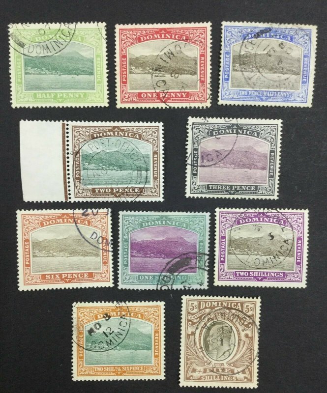 MOMEN: DOMINICA SG #37-46 1907-08 USED £350 LOT #62123