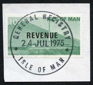 Isle of Man 10p Green and Black QEII Pictorial Revenue CDS On Piece