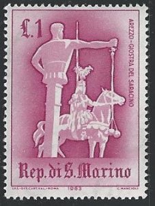 San Marino #554 1L Jousting with Saracen ~ MNH