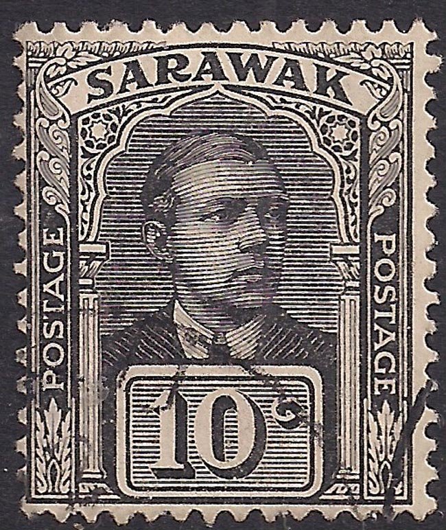 Sarawak 1918 KGV 10ct Black used SG 83 ( R603 )