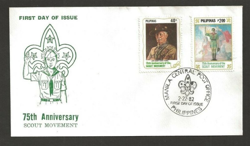 1982 Philippines Boy Scouts 50th anniversary BadenPowell FDC 2