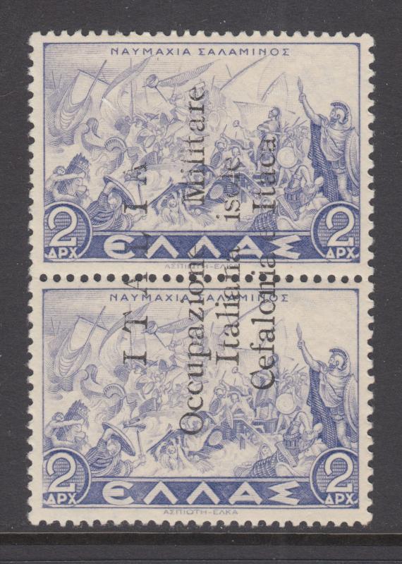 Ionian Islands Sc N9a MLH 1941 2d vert. pair with Italian Occupation overprint