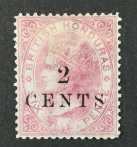 MOMEN: BRITISH HONDURAS SG #25 P14 CROWN CC MINT OG H £190 LOT #61708